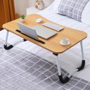 Ver imagem 4 de Mesa Suporte para Notebook Mdf Multiuso Dobrável Cama Sofá:marrom