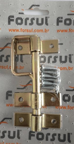 2 Kits Ferrolho Tranca Trinco com Alça 10cm N-1 Forsul Dourado - 1