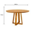 Ver imagem 3 de Conjunto Sala de Jantar Vitoria 4 Lugares Mesa Redonda 1,2m e 4 Cadeiras Madeira Maciça Móveis Mundi