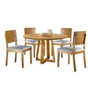 Ver imagem 2 de Conjunto Sala de Jantar Vitoria 4 Lugares Mesa Redonda 1,2m e 4 Cadeiras Madeira Maciça Móveis Mundi