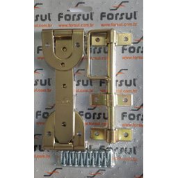 Kit Para Portão N-2 Forsul (dobradiça Ferradura + Ferrolho) Dourado - 1