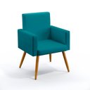Ver imagem 3 de Kit Poltrona Namoradeira e 2 Poltronas Vega com Puff Quasar Suede Azul Turquesa Aradecor