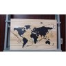 Quadro Madeira Mapa Mundi 40 X 60 Pintura Preta - Madeira clara - Madeira clara - 1