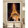 Quadro Torre Eiffell Paris Ii 70x100 Gravura Moldura Madeira - Preto - Branco - 2