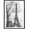 Quadro Torre Eiffell Paris 70x100 Gravura Moldura Madeira - bRANCO e PRETO - Preto - 1