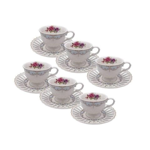 Jogo 12 Pçs L'hermitage Café Mon Cheri New Bone China 80ml