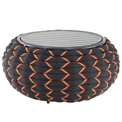 Mesa Monique com Tampo Ripado Alumínio para Cozinha, Edícula, Piscina Trama Original