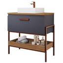 Ver imagem 1 de Gabinete de Banheiro Portinari com Duna 60cm Titanium/freijo - Mgm