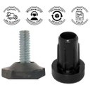 Ver imagem 3 de Kit com 12 Pé Nivelador 1/4x3/4 com Base de 22mm + Bucha Metálica