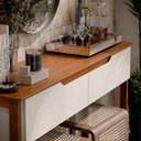 Ver imagem 3 de Aparador Buffet Sala Flow Eros 2 Portas com Pés de Madeira com Freijó - Rede Móveis