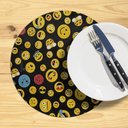 Ver imagem 1 de 8 Jogo Americano Infantil Redondo Emoji Emoticon Smile