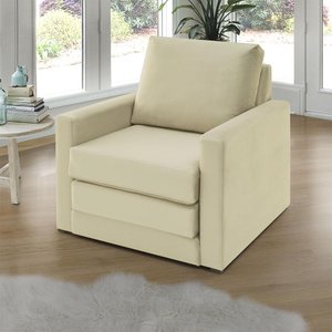 Poltrona Simi 2 em 1 Poltrona Cama Bege Estofama