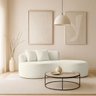 Sofá Design Robusto Elegante Curvo Bouclé:off White - 1