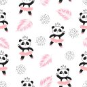 Ver imagem 2 de Papel de Parede Decorativo Baby para Meninas Pandinhas Dançarinas 3,3m