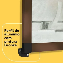 Tela Mosquiteiro Removível para Janela 1,20m x 1,50m Bronze - 3