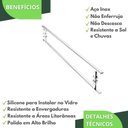 Ver imagem 3 de Puxador Inox Para Porta De Correr Vidro Madeira 70cm M.S