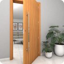 Ver imagem 5 de Puxador Inox Para Porta De Correr Vidro Madeira 70cm M.S