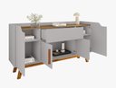 Ver imagem 3 de Aparador Buffet Future Retrô 4 Portas Nicho 2 Prateleiras:Offwhite/Cinamomo