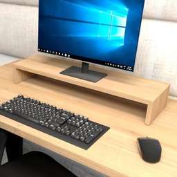Suporte P/ Monitor MDF Mesa Escritório 70cm X 20cm F5 - 1