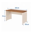 Ver imagem 3 de Mesa de Escritório Executiva Reta 1,20m x 0,60m (Tampo 40mm) Nogal Sevilha / Champanhe