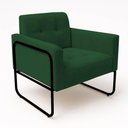 Ver imagem 5 de Poltrona Sala Industrial Alta Tubo Preto Elisa Suede D03 - D'Rossi Cor Verde