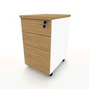 Ver imagem 3 de Gaveteiro Móvel para Escritório 3 Gavetas Chave Macadâmia com Branco F5 Office