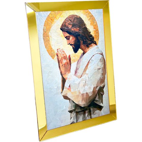 Placa MDF Impressão Fotográfica Religiosa Borda Espelhada