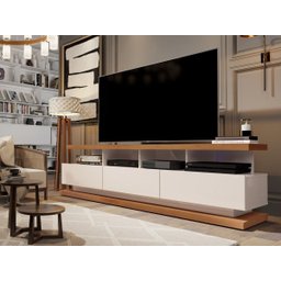 Rack Bancada para Tvs até 75 Polegadas Vivare Off White/freijó - 3 Rack Bancada para Tvs até 75 Polegadas Vivare Off White/freijó - 3