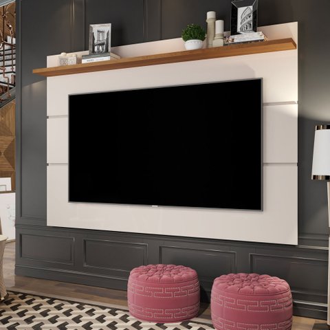 Painel para Tv Vivare 180cm Off White Freijó - Giga Móveis