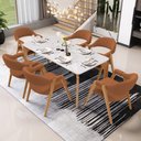 Ver imagem 2 de Kit 06 Cadeiras de Jantar e Estar Living Estofada Nadja L02 Bouclê Terracota - Lyam Decor