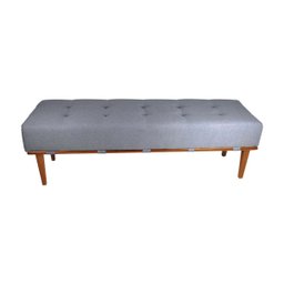 Banco Decorativo Recamier Lounge para Sala e Quarto em Linho - Cinza Claro - 1