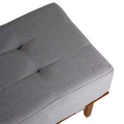 Banco Decorativo Recamier Lounge para Sala e Quarto em Linho - Cinza Claro - 7