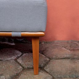 Banco Decorativo Recamier Lounge para Sala e Quarto em Linho - Cinza Claro - 5