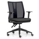Ver imagem 2 de Kit 2 Cadeiras de Escritório Giratória Diretor Flow F02 Base Preta Sintético Preto - Lyam Decor