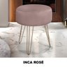 Puff Decorativo Pés de Ferro Luanda Inca Rosê - LH Móveis - 2