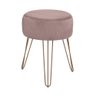 Puff Decorativo Pés de Ferro Luanda Inca Rosê - LH Móveis - 1