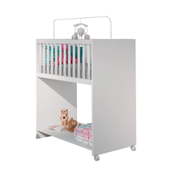Mini Berço com Colchão Baby 2 em 1 Escrivaninha Infantil:branco - 4
