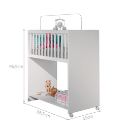 Mini Berço com Colchão Baby 2 em 1 Escrivaninha Infantil:branco - 2