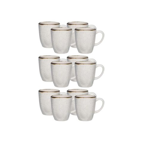 Conjunto 12 Canecas em Porcelana Oxford Maresia 380ml