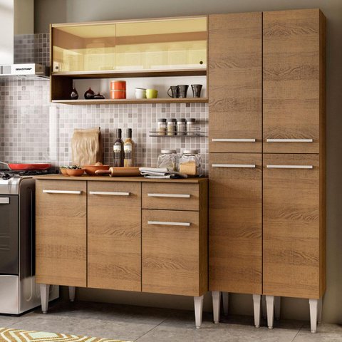 Armário de Cozinha Compacta 169cm Rustic Emilly Winter Madesa 08
