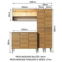 Ver imagem 4 de Armário de Cozinha Compacta 169cm Rustic Emilly Winter Madesa 08