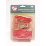 Kit Com Grampeador, Caixa Com Grampos E Perfurador De Papel - Vermelho - 1