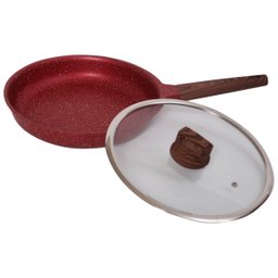 Frigideira Antiaderente Revestimento Mármore Cerâmico 28cm Vermelho - 3