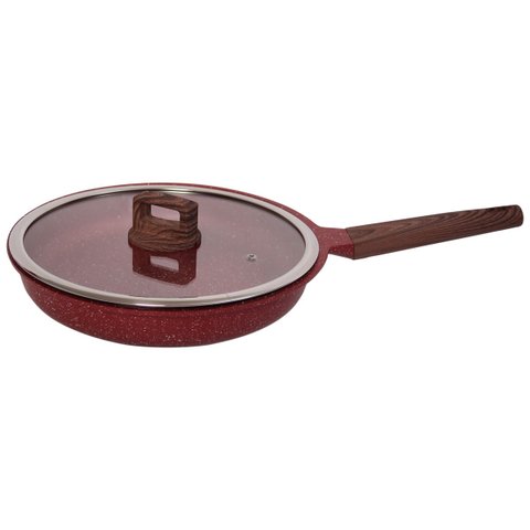 Frigideira Antiaderente Revestimento Mármore Cerâmico 28cm Vermelho