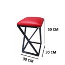 Ver imagem 2 de Banqueta Moderna Estilo Industrial em Z com 50 Cm Altura:vermelho
