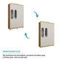 Ver imagem 5 de Guarda-Roupa de Bebê 4 Portas com Janela e 4 Gavetas 156cm 100% MDF Maya Provençal Yescasa Bege/Off White/Amêndoa