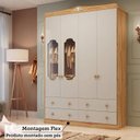 Ver imagem 6 de Guarda-Roupa de Bebê 4 Portas com Janela e 4 Gavetas 156cm 100% MDF Maya Provençal Yescasa Bege/Off White/Amêndoa