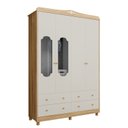 Ver imagem 2 de Guarda-Roupa de Bebê 4 Portas com Janela e 4 Gavetas 156cm 100% MDF Maya Provençal Yescasa Bege/Off White/Amêndoa