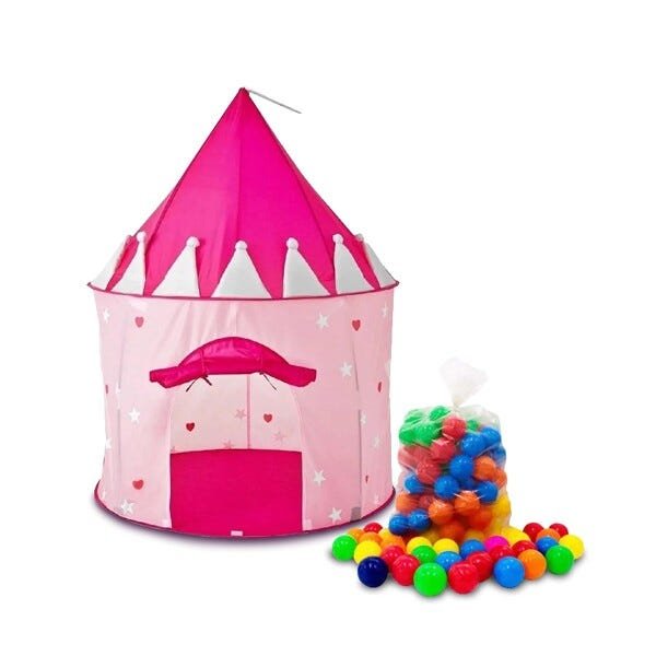 Castelinho Infantil Rosa das Princesas + 50 Bolinhas | MadeiraMadeira