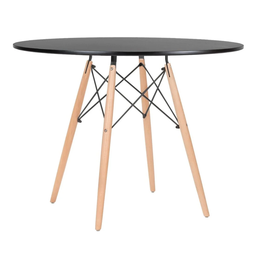Conjunto Eiffel Wood Mesa 110cm Redonda com 05 Lugares Cadeira Leda Estofada Cozinha Sala Jantar - 3